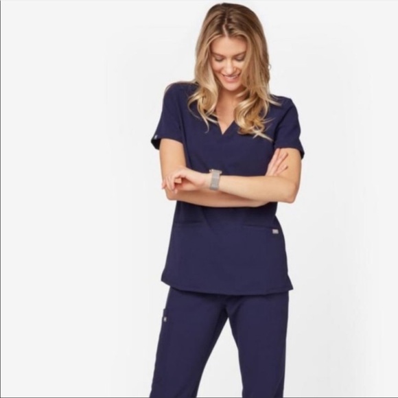 Figs Tops - Figs Navy Scrub Set